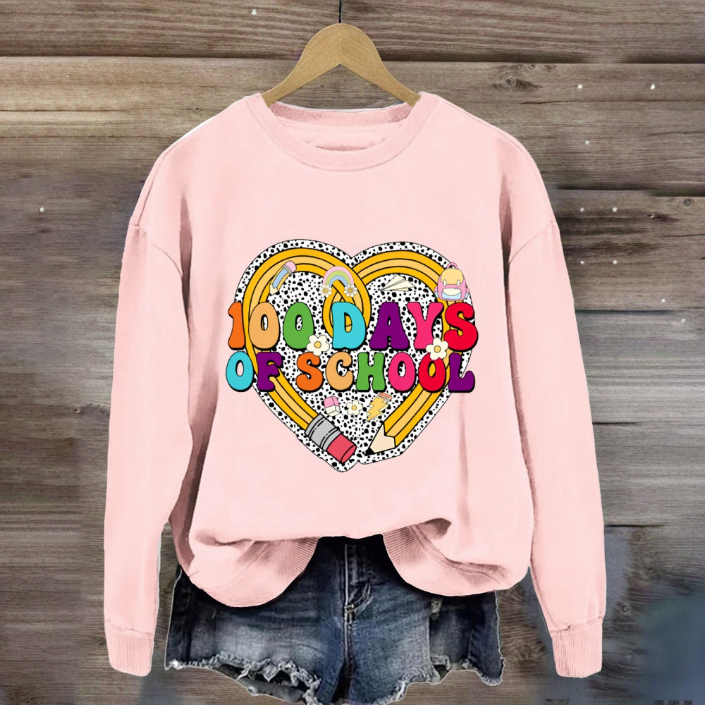 100 Days Of School Heart Sweatshirt