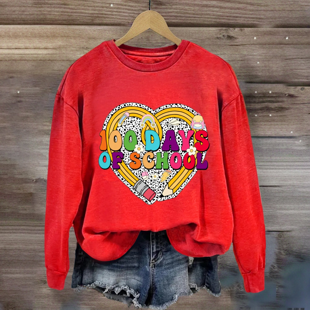 100 Days Of School Heart Sweatshirt