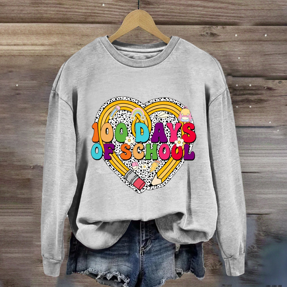 100 Days Of School Heart Sweatshirt