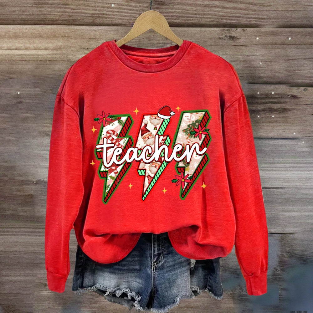 Christmas teacher Santa Claus Sweatshirt