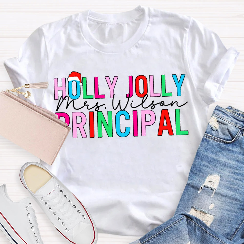 Personalized Name Santa Hats And Christmas Vibes Fonts T-shirt