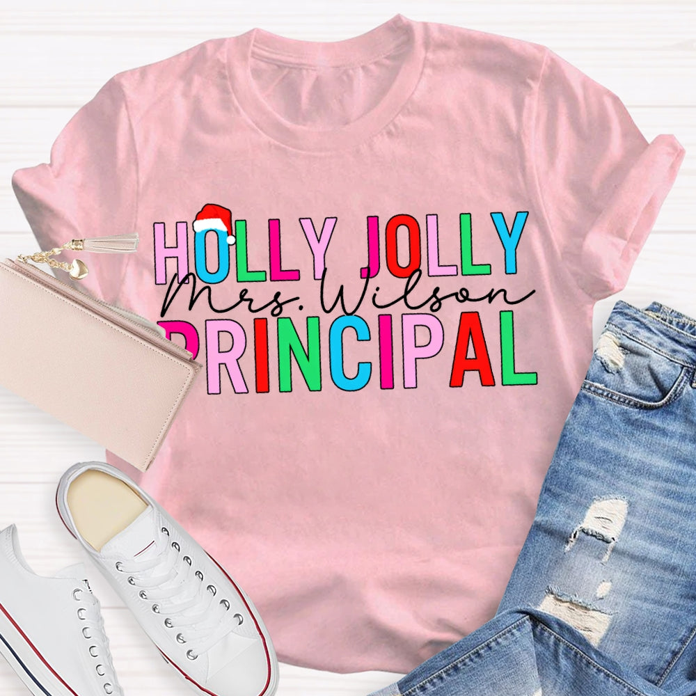 Personalized Name Santa Hats And Christmas Vibes Fonts T-shirt