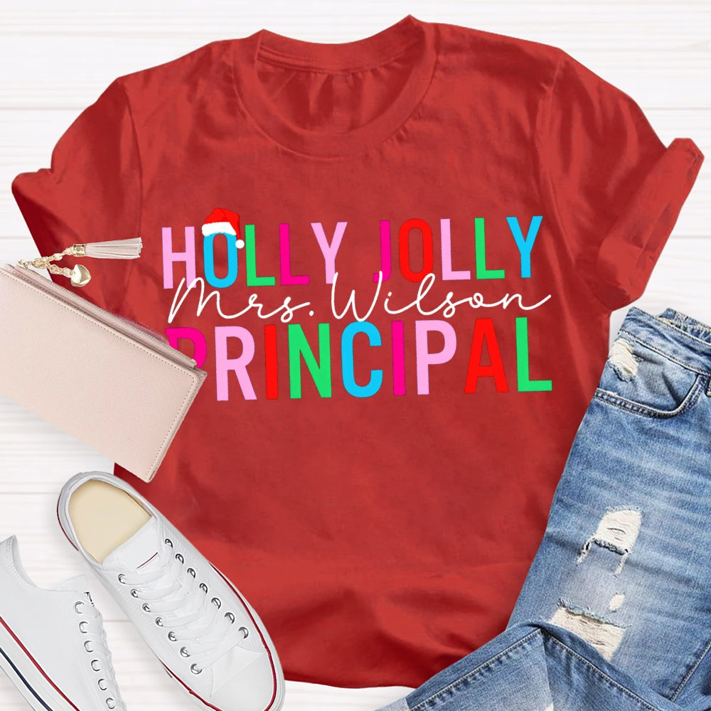 Personalized Name Santa Hats And Christmas Vibes Fonts T-shirt