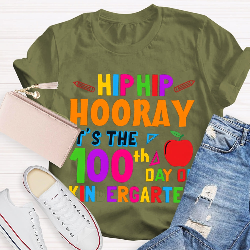 Personalized Grade Hip Hip Hooray It'S The 100th Day Of Kindergarten T-shirt