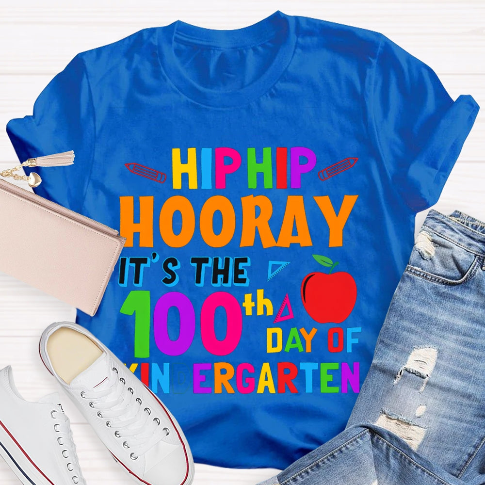 Personalized Grade Hip Hip Hooray It'S The 100th Day Of Kindergarten T-shirt