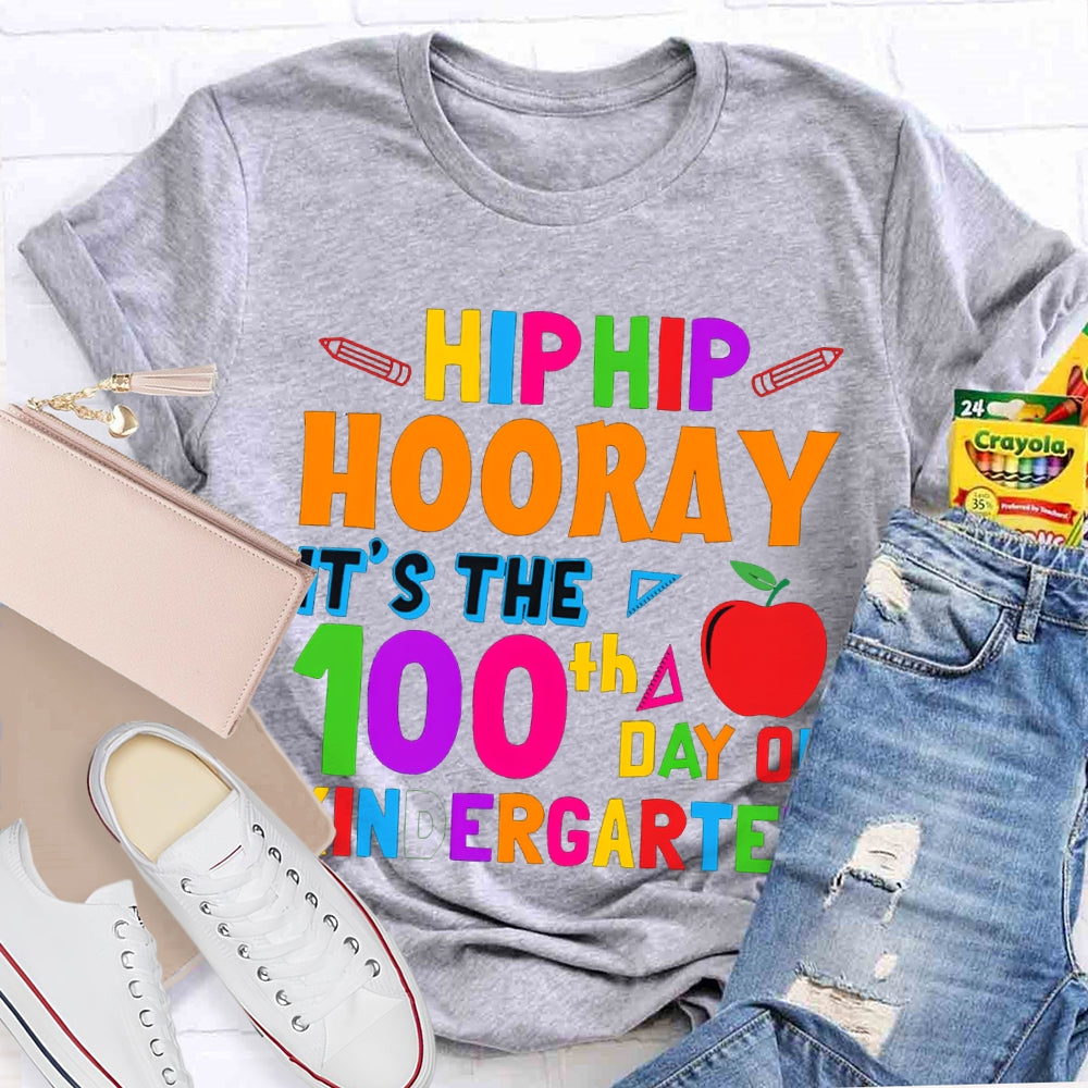 Personalized Grade Hip Hip Hooray It'S The 100th Day Of Kindergarten T-shirt