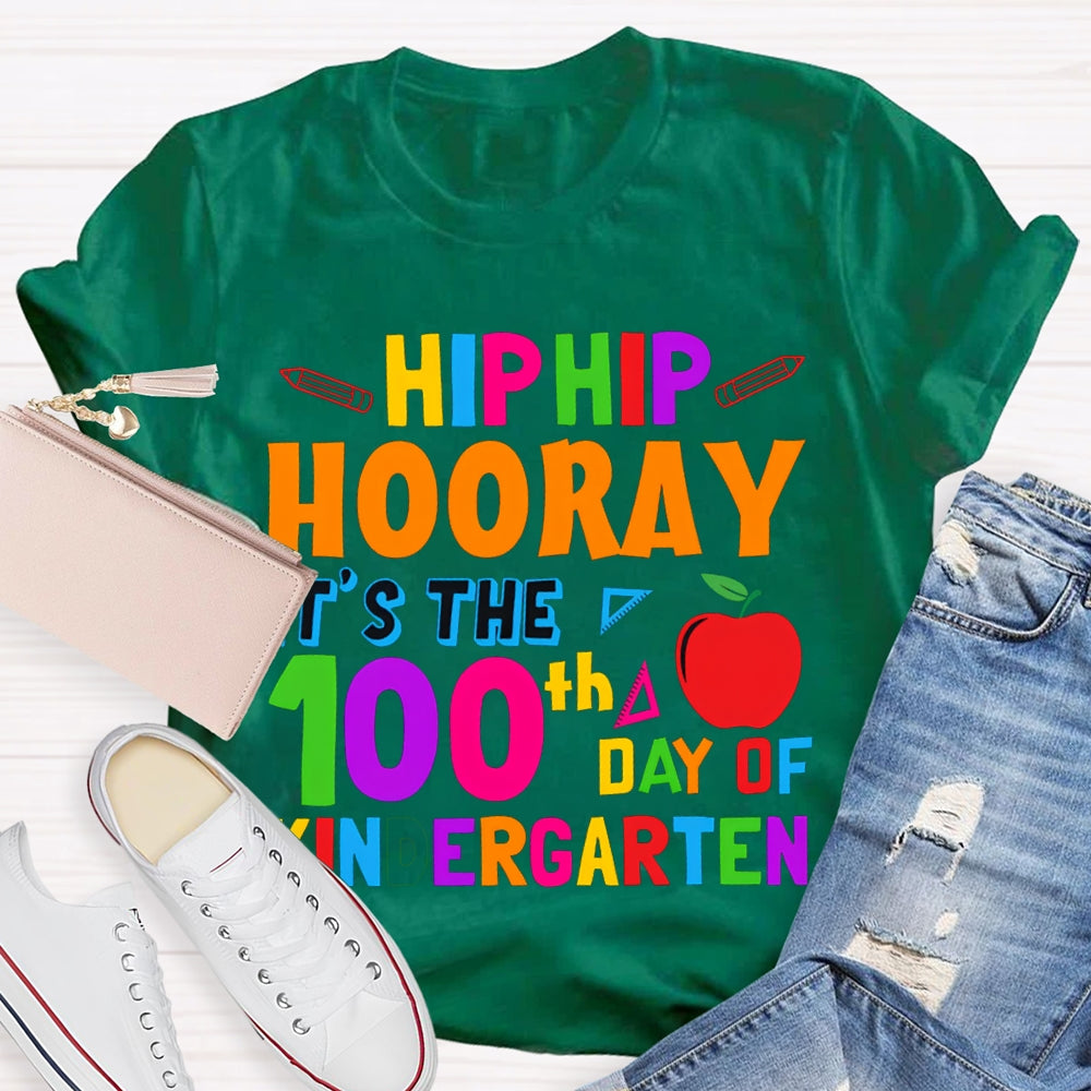 Personalized Grade Hip Hip Hooray It'S The 100th Day Of Kindergarten T-shirt