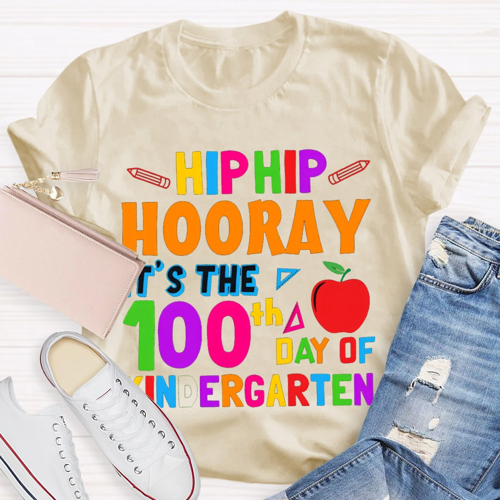 Personalized Grade Hip Hip Hooray It'S The 100th Day Of Kindergarten T-shirt
