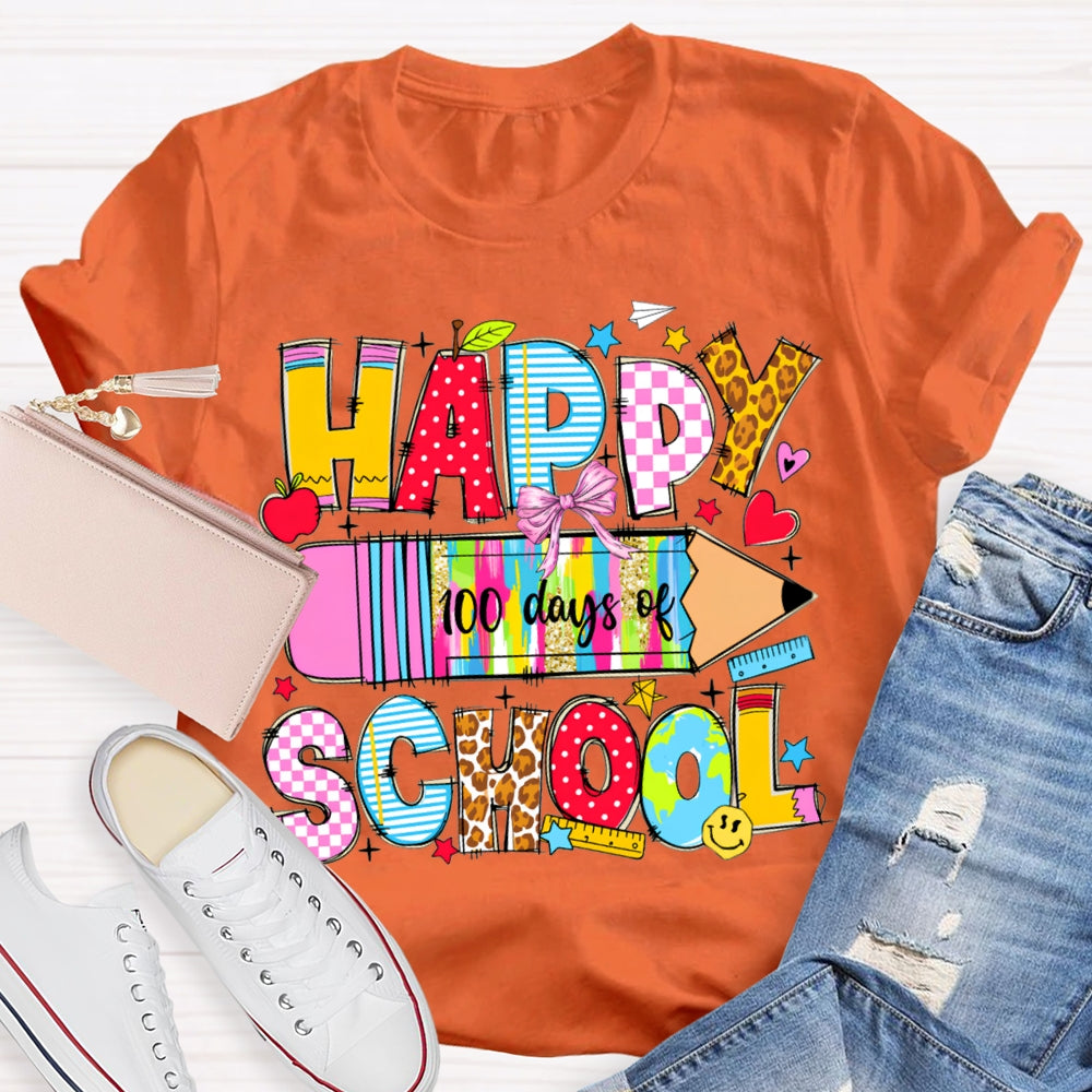 Happy 100 Days Of School Colored Tie-Dye Pencils T-shirt