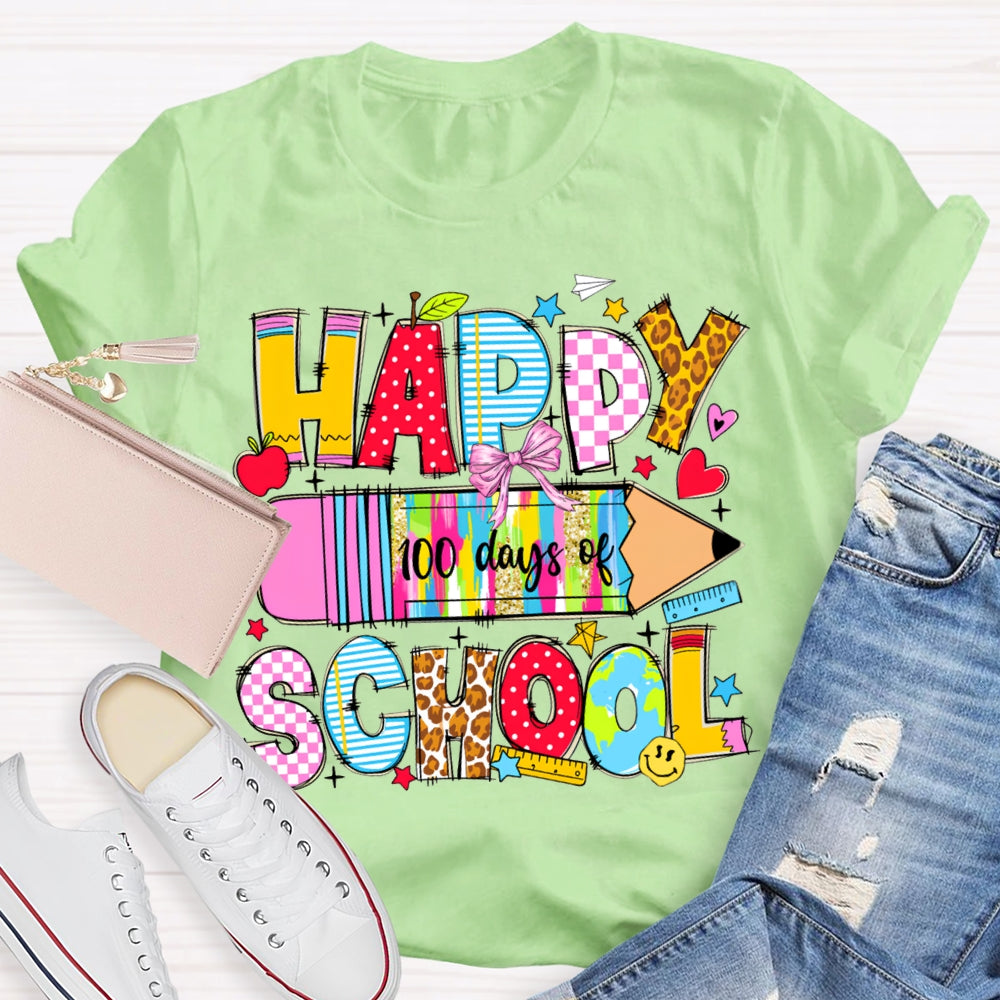 Happy 100 Days Of School Colored Tie-Dye Pencils T-shirt