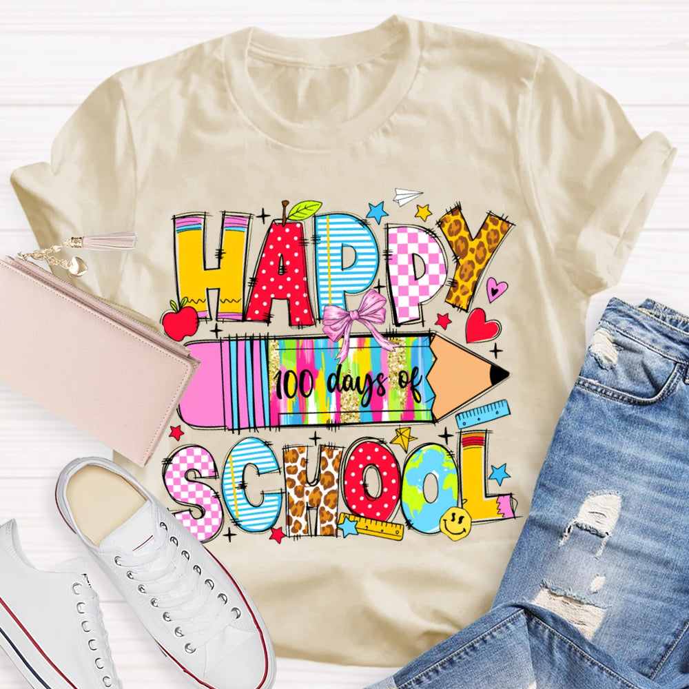 Happy 100 Days Of School Colored Tie-Dye Pencils T-shirt