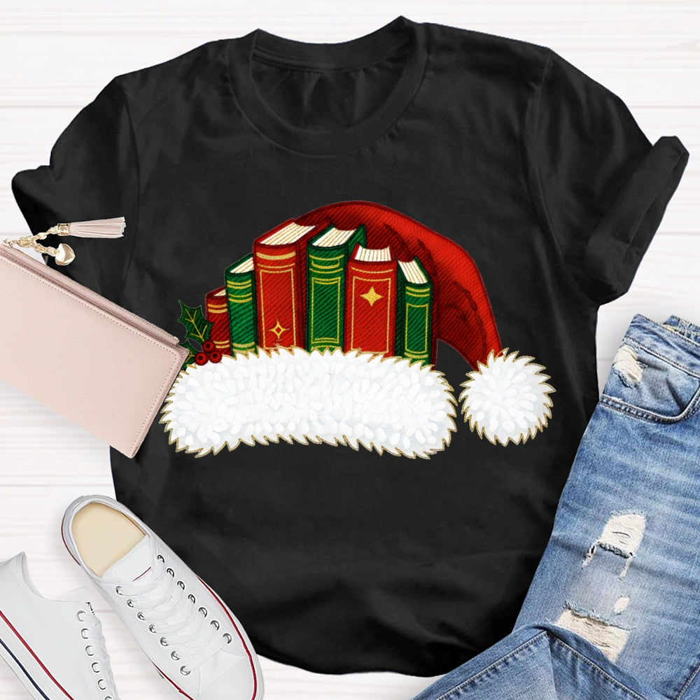 Christmas Books And Santa Hats Christmas Vibes T-shirt