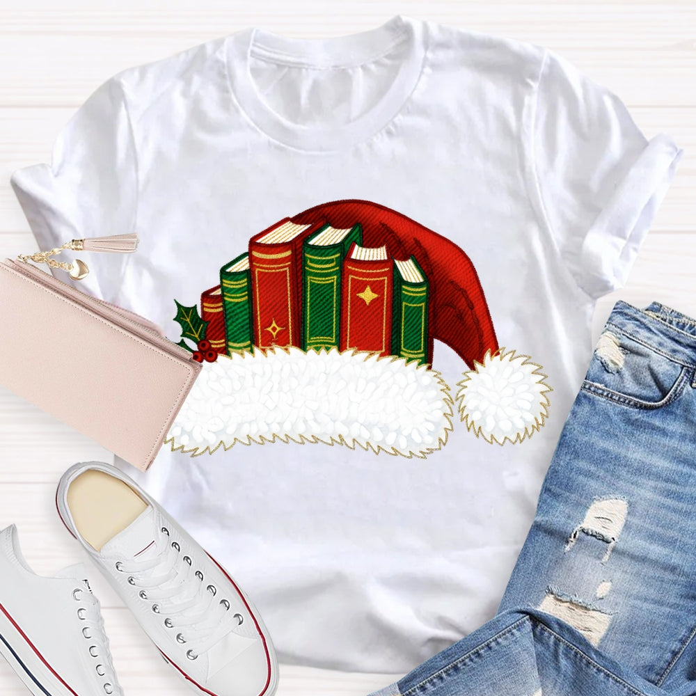 Christmas Books And Santa Hats Christmas Vibes T-shirt