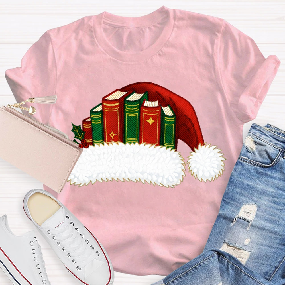 Christmas Books And Santa Hats Christmas Vibes T-shirt