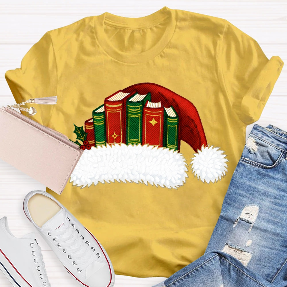 Christmas Books And Santa Hats Christmas Vibes T-shirt