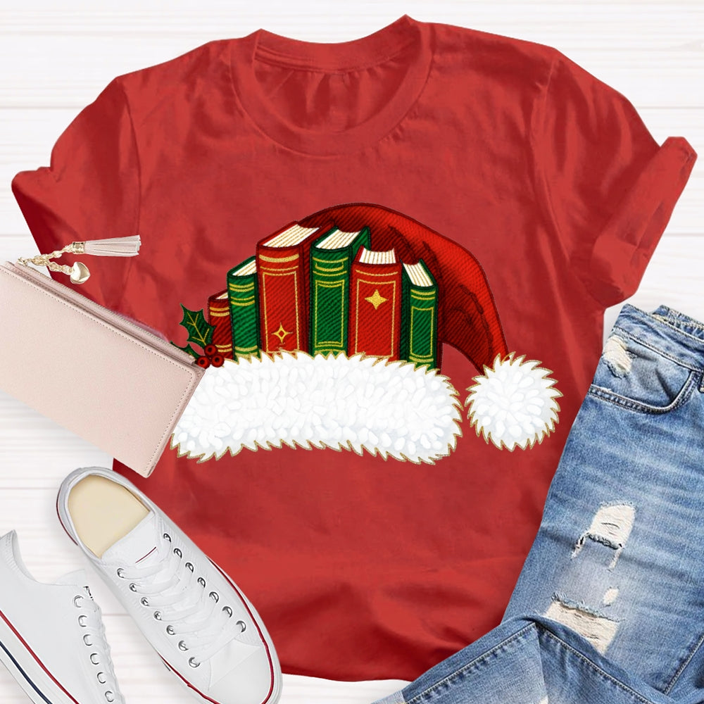 Christmas Books And Santa Hats Christmas Vibes T-shirt