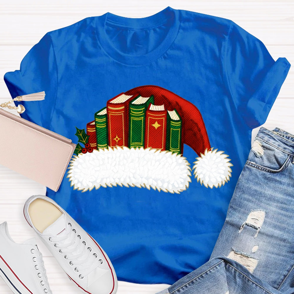 Christmas Books And Santa Hats Christmas Vibes T-shirt