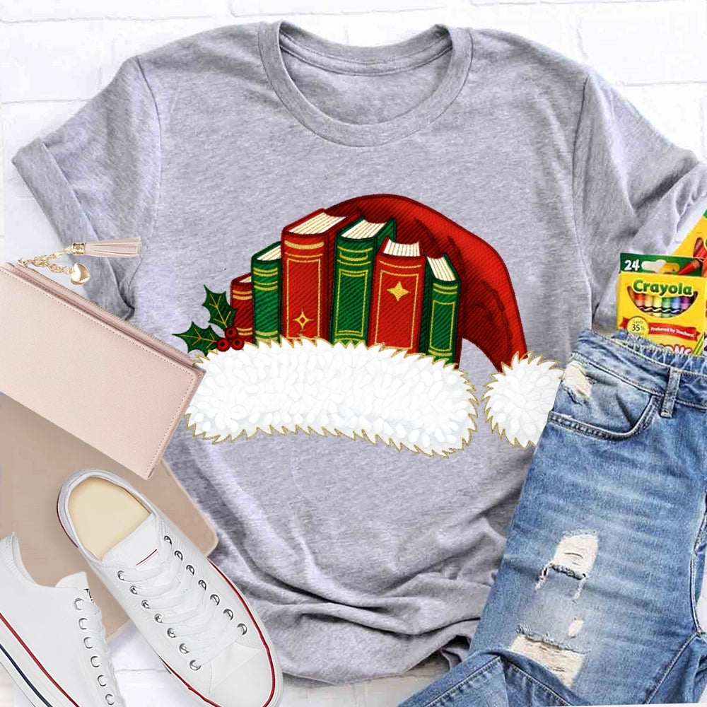 Christmas Books And Santa Hats Christmas Vibes T-shirt