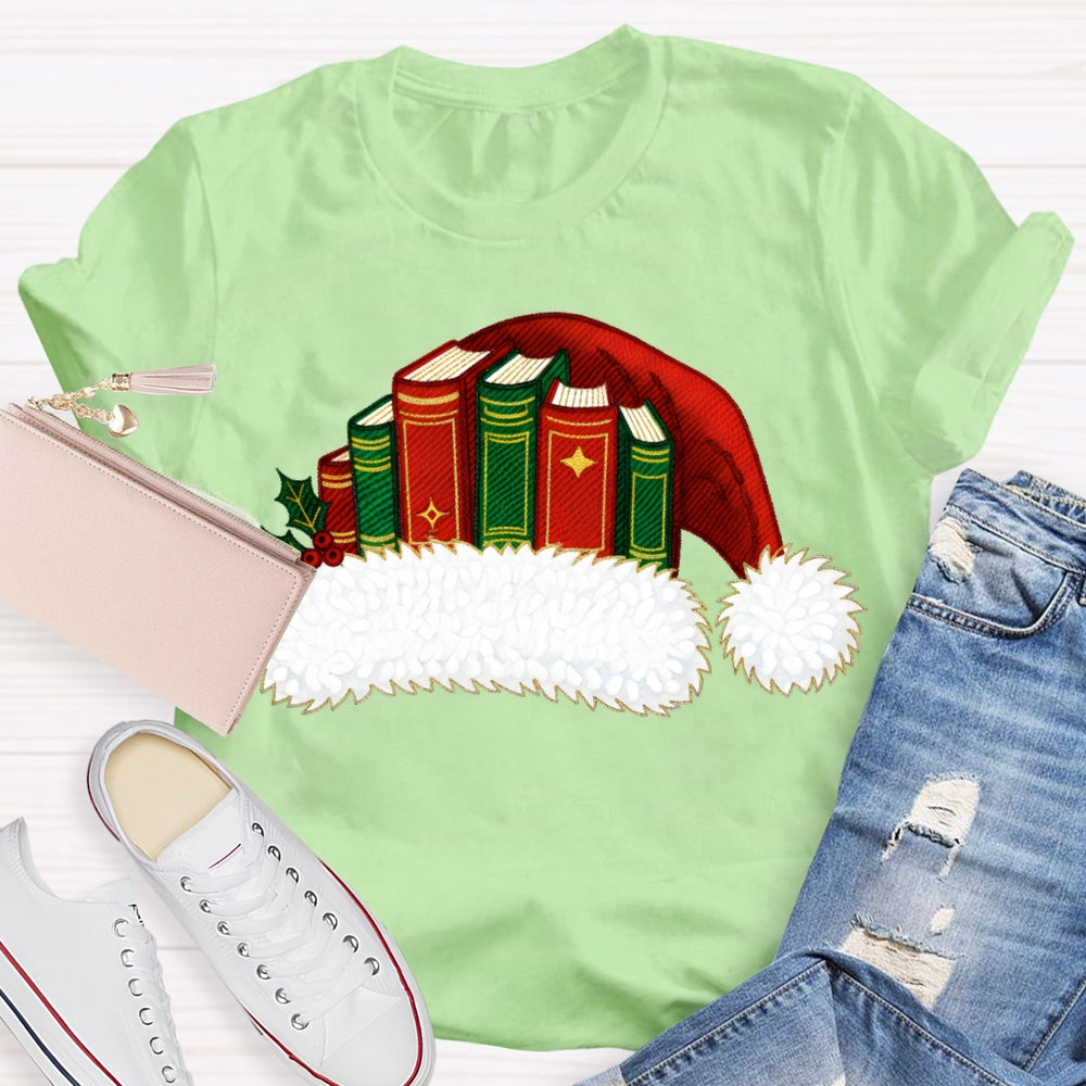 Christmas Books And Santa Hats Christmas Vibes T-shirt