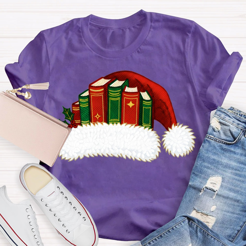Christmas Books And Santa Hats Christmas Vibes T-shirt