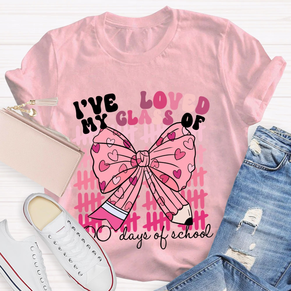 I'Ve Loved My Class Of 100 Days Of School Pink Bow T-Shirt