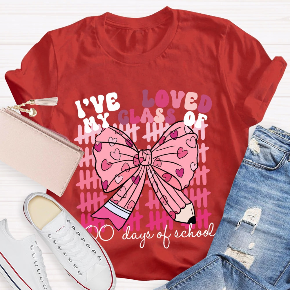I'Ve Loved My Class Of 100 Days Of School Pink Bow T-Shirt