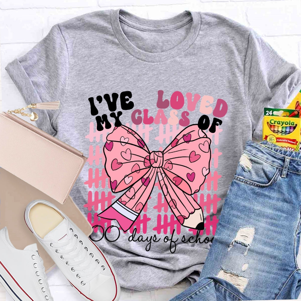 I'Ve Loved My Class Of 100 Days Of School Pink Bow T-Shirt