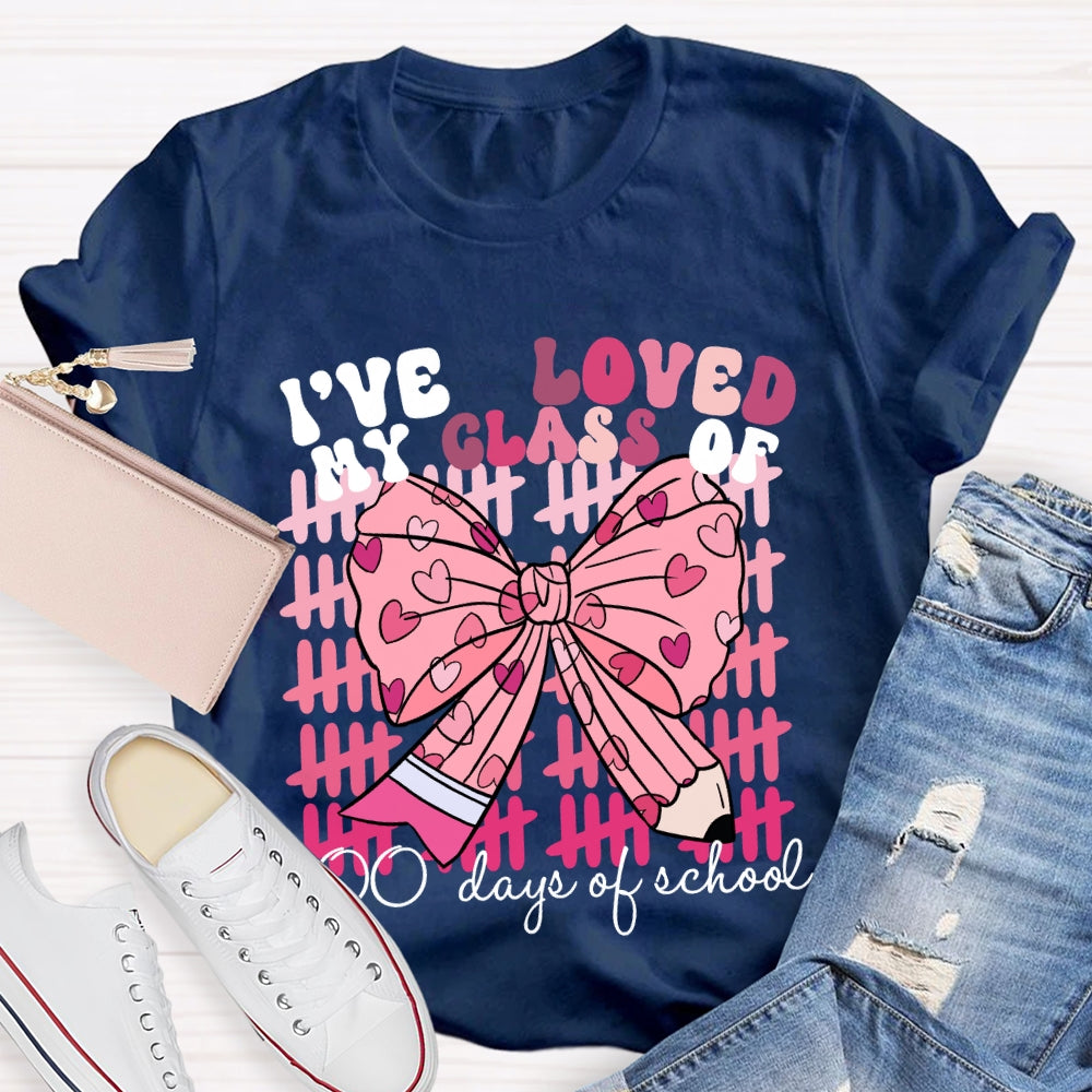 I'Ve Loved My Class Of 100 Days Of School Pink Bow T-Shirt