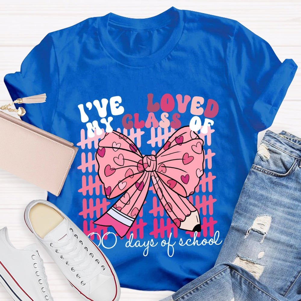 I'Ve Loved My Class Of 100 Days Of School Pink Bow T-Shirt