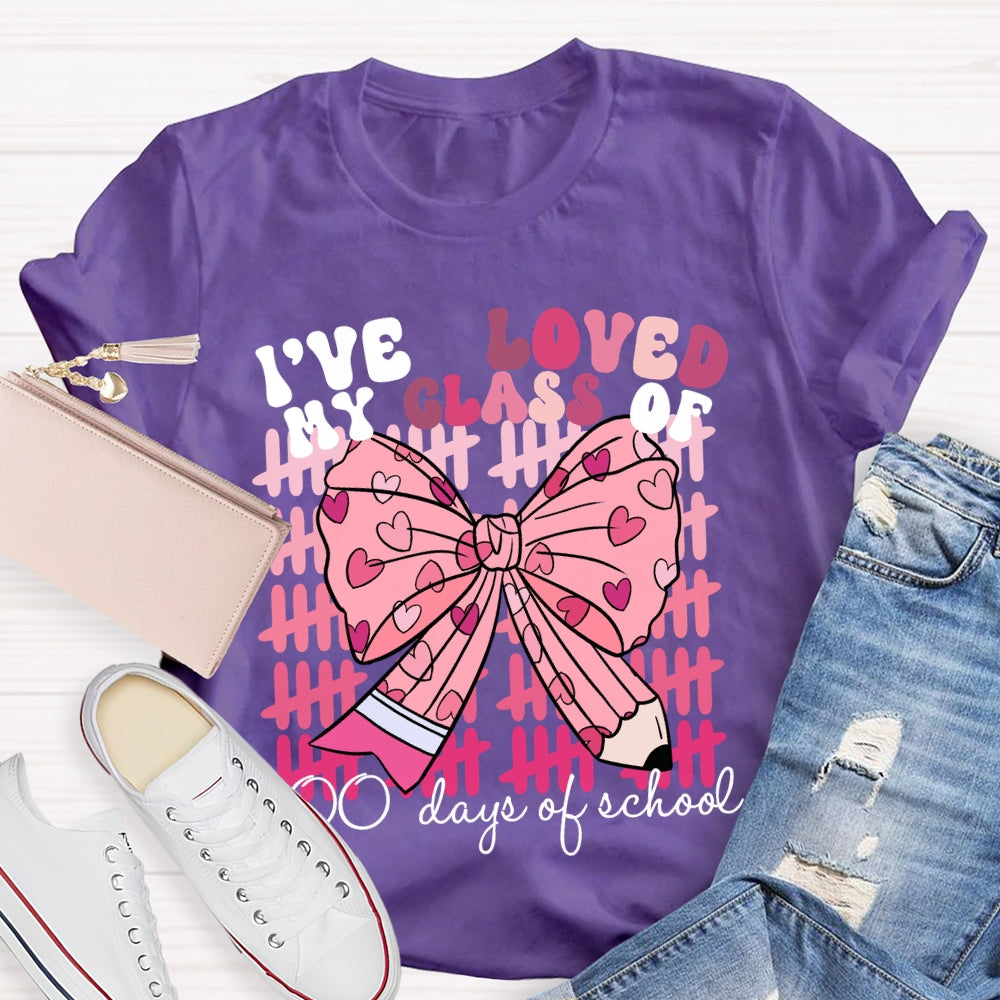 I'Ve Loved My Class Of 100 Days Of School Pink Bow T-Shirt