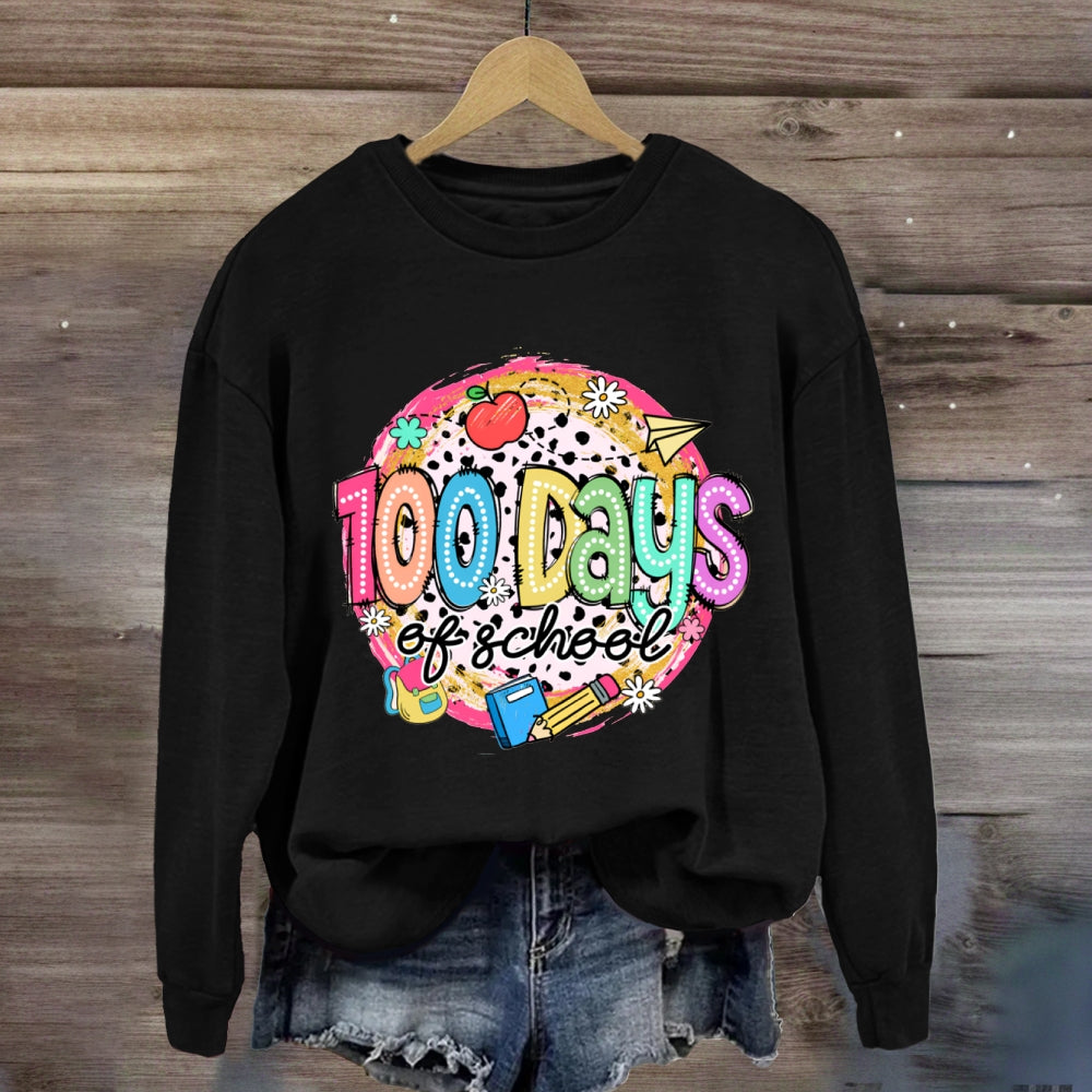 100 Days Of School Colorful Polka Dot Sweatshirt