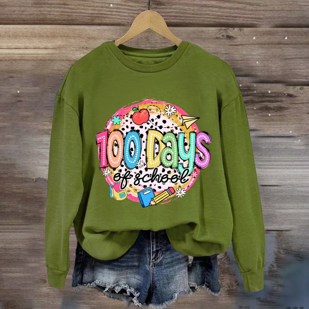 100 Days Of School Colorful Polka Dot Sweatshirt