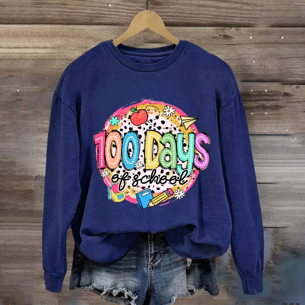 100 Days Of School Colorful Polka Dot Sweatshirt