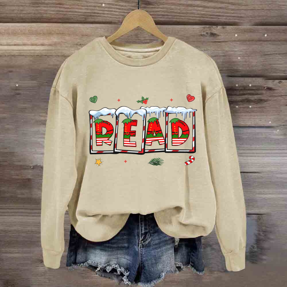Read Christmas Vibes Fonts Sweatshirt