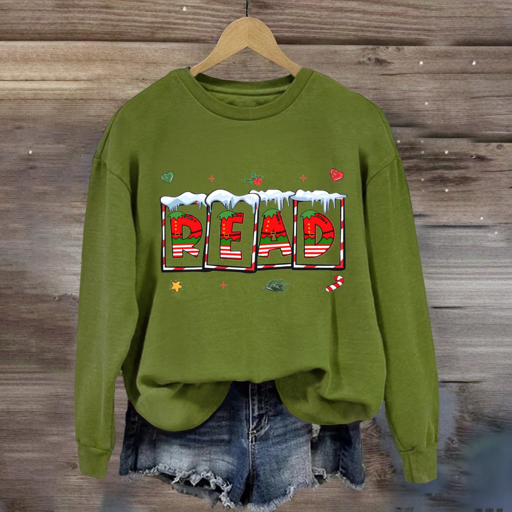 Read Christmas Vibes Fonts Sweatshirt