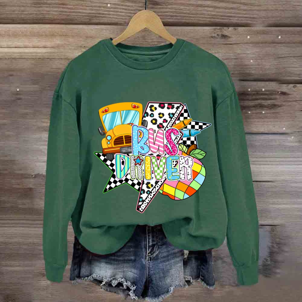 Bus Driver Leopard Sweatshirt