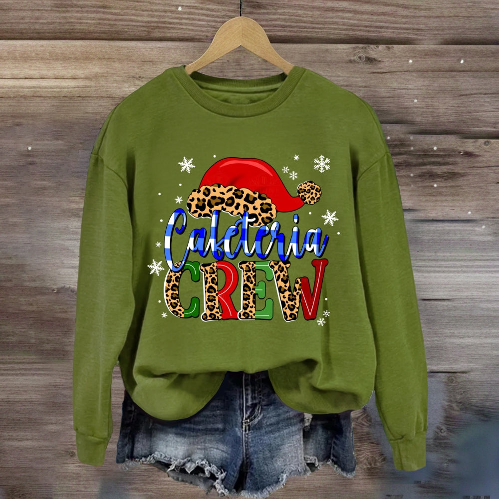 Cafeteria Crew Snowflake Leopard Print Sweatshirt
