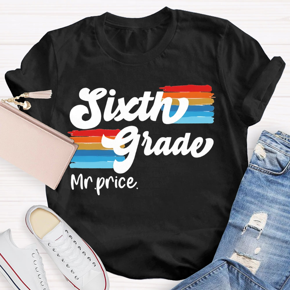 Personalized Name And Grade Color Printing T-shirt