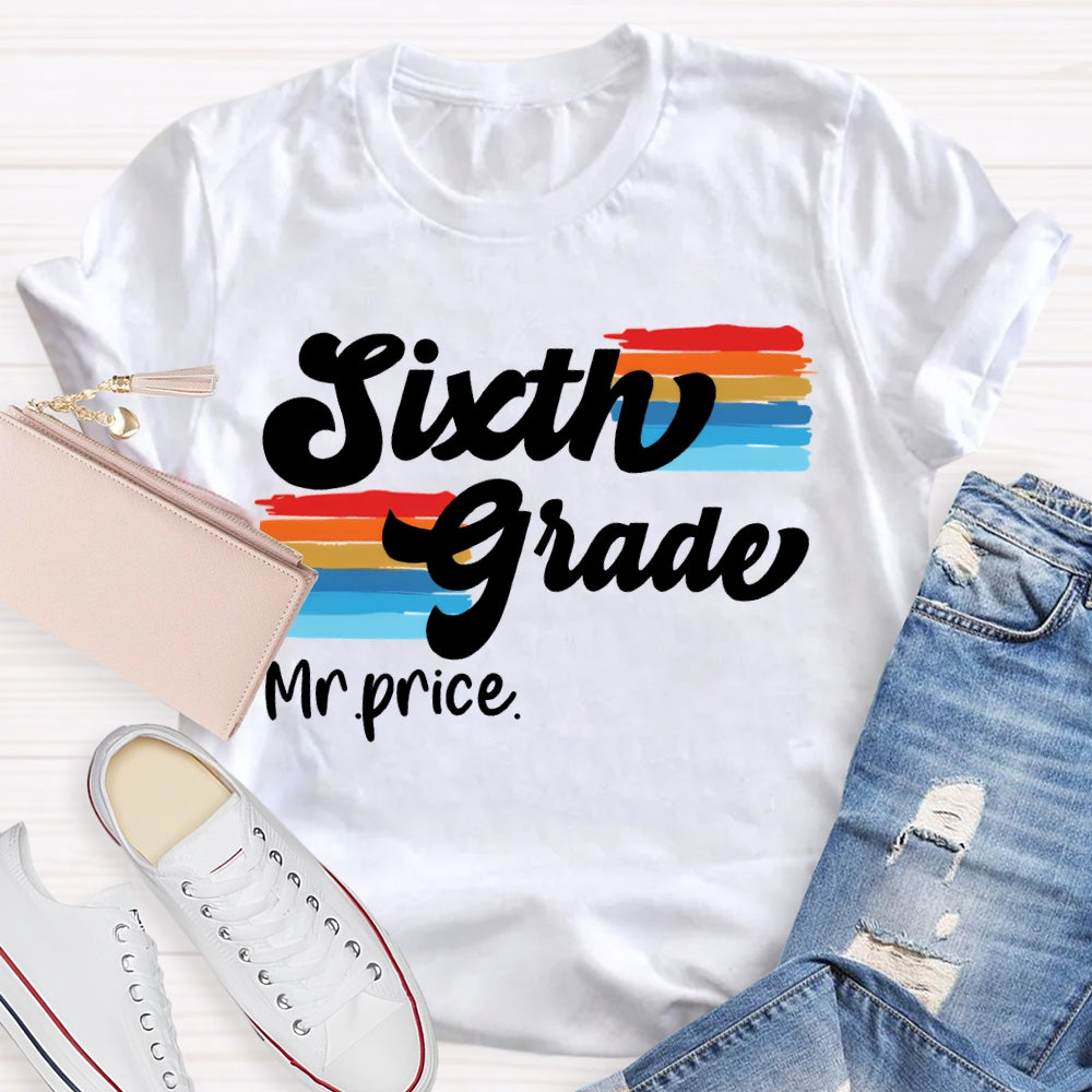 Personalized Name And Grade Color Printing T-shirt