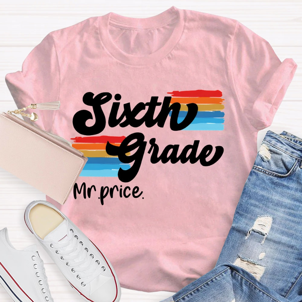 Personalized Name And Grade Color Printing T-shirt