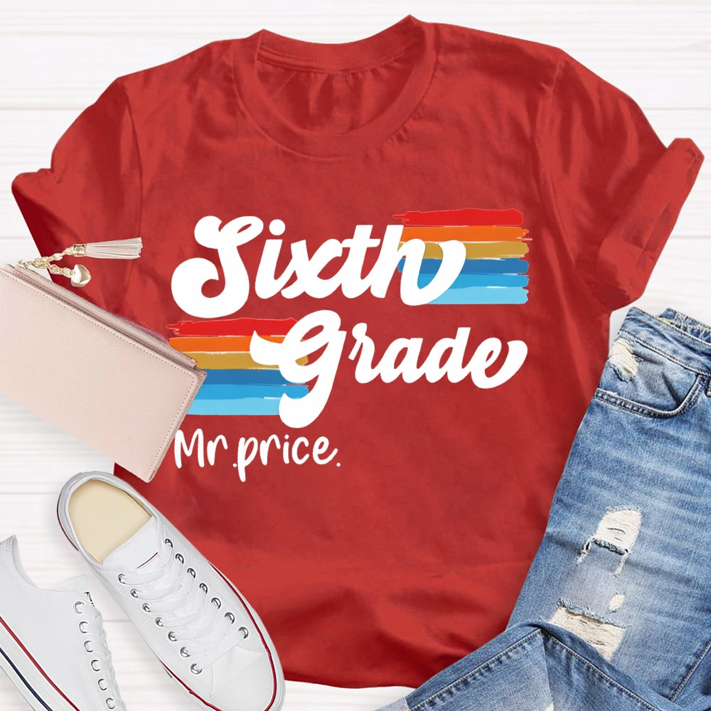 Personalized Name And Grade Color Printing T-shirt