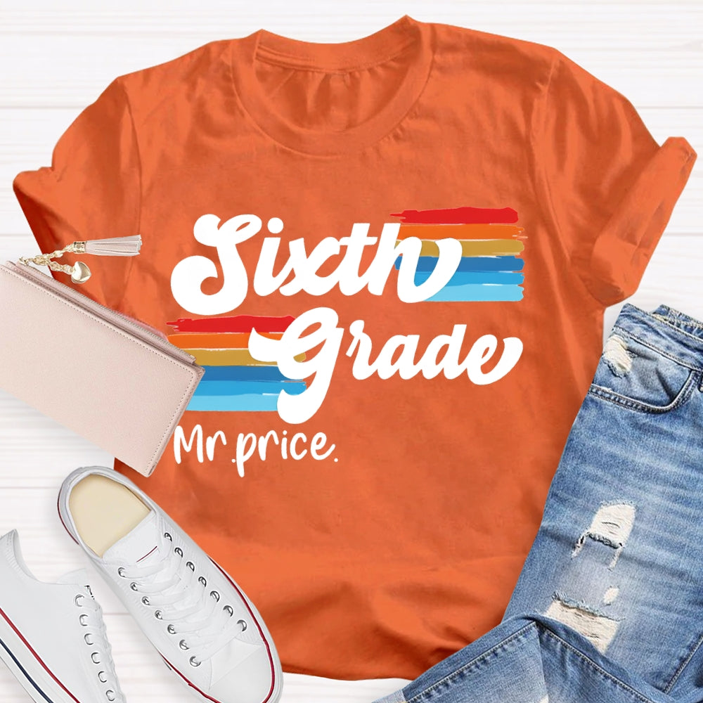 Personalized Name And Grade Color Printing T-shirt