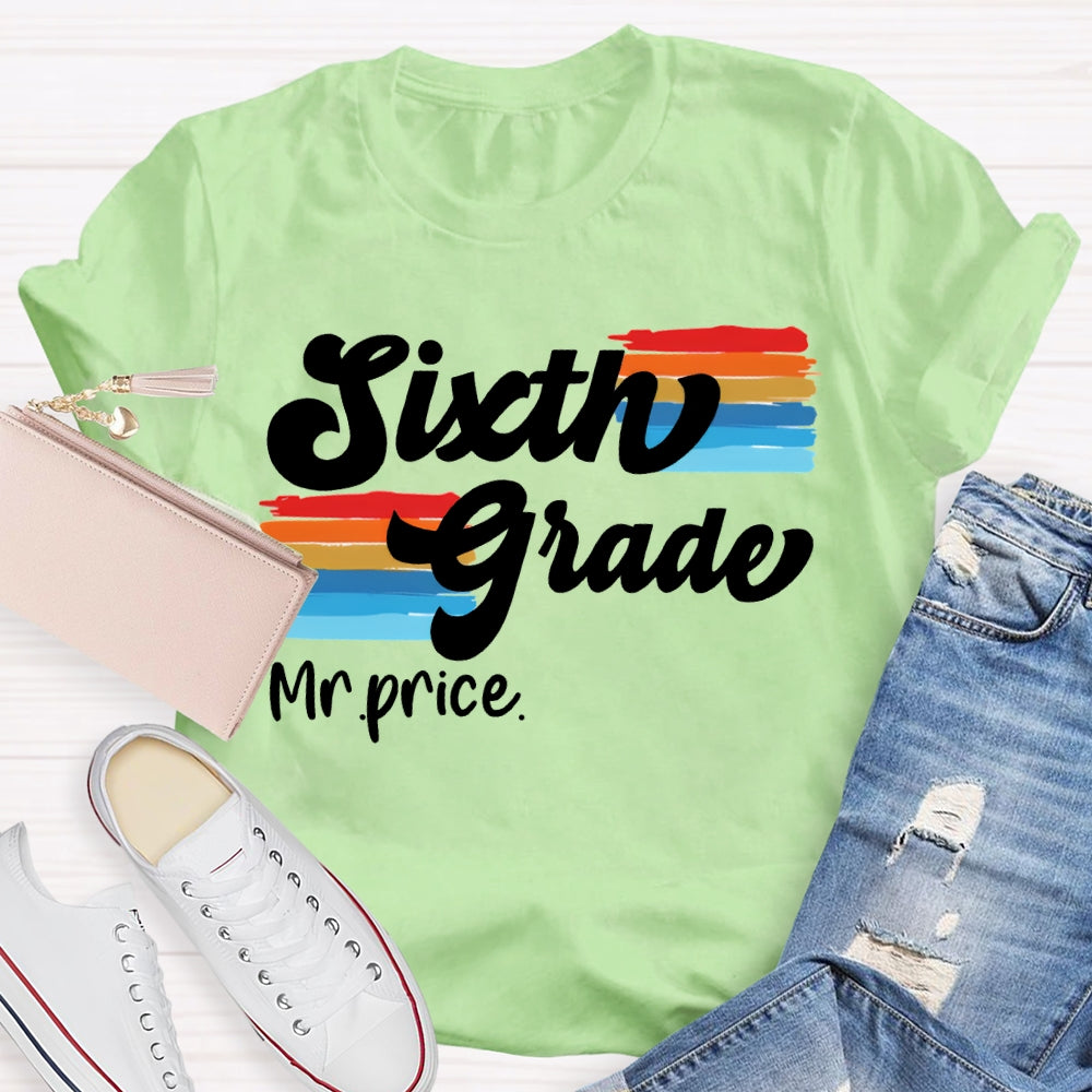 Personalized Name And Grade Color Printing T-shirt