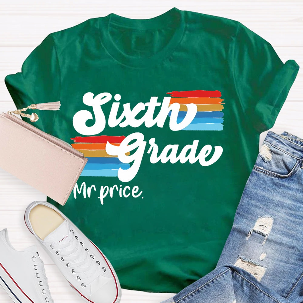 Personalized Name And Grade Color Printing T-shirt