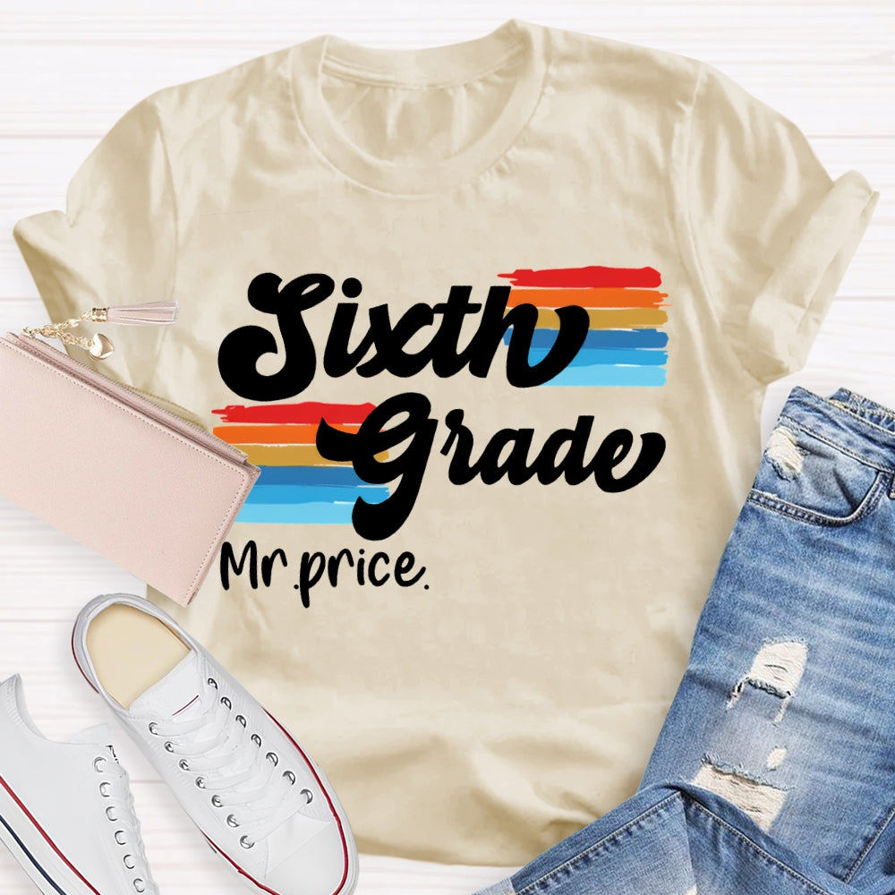 Personalized Name And Grade Color Printing T-shirt
