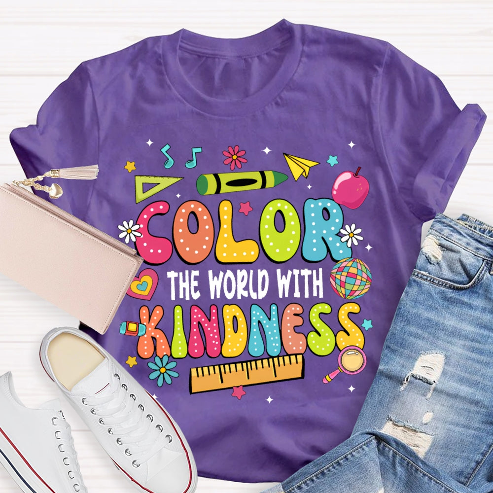 Color The World With Kindness Colored Fonts T-shirt