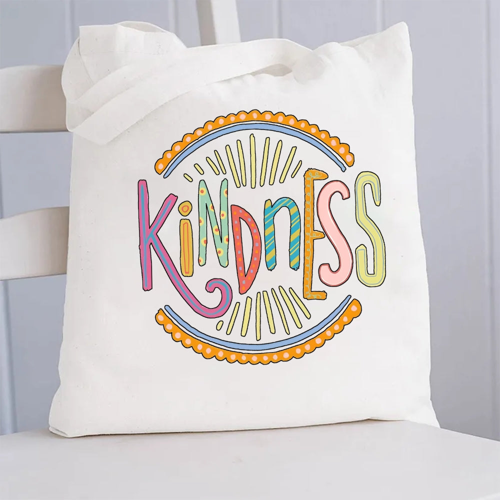 Floral Kindness Canvas Tote Bag