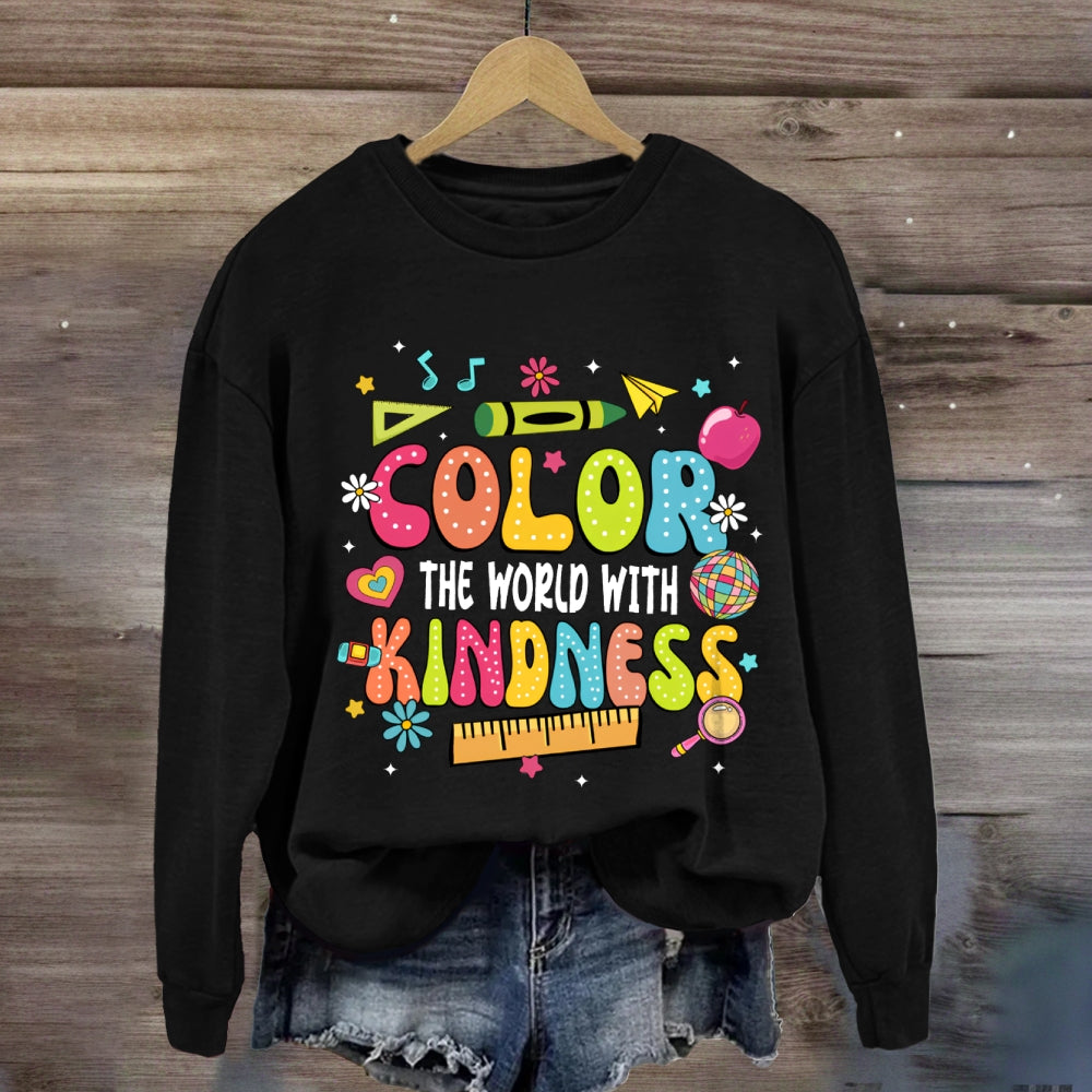 Crayon Color The World With Kindness Sweatshirt