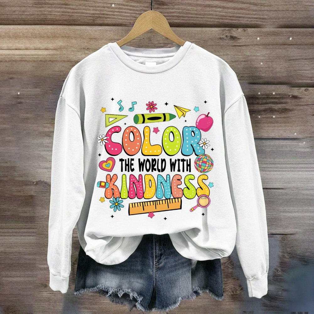 Crayon Color The World With Kindness Sweatshirt