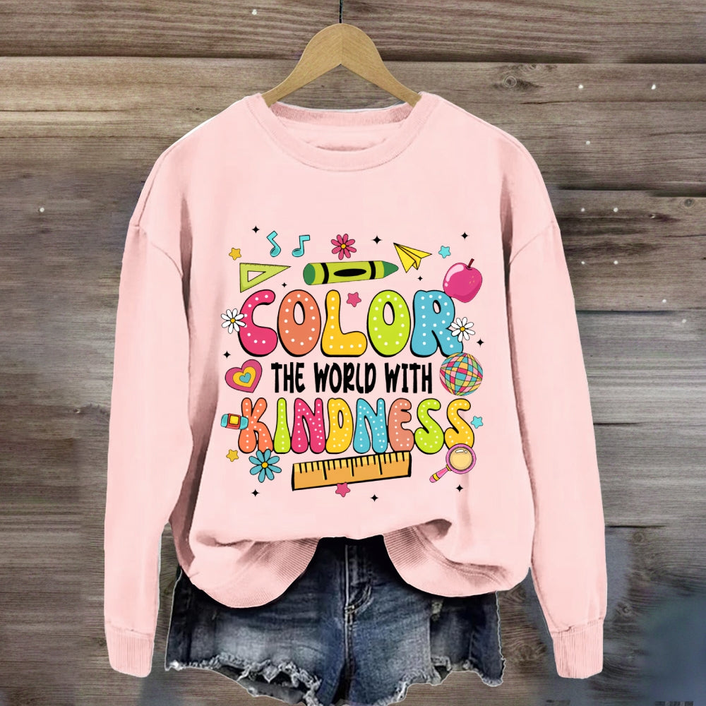 Crayon Color The World With Kindness Sweatshirt